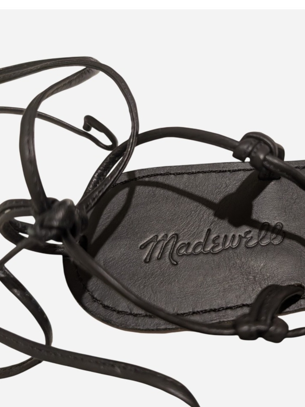 Pre-owned Madewell Black Lace-Up Gladiator Sandals - Picture 5 of 7